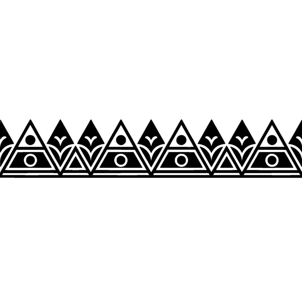 Geometric Tribal Border, Minimalist, Black White, Line vector
