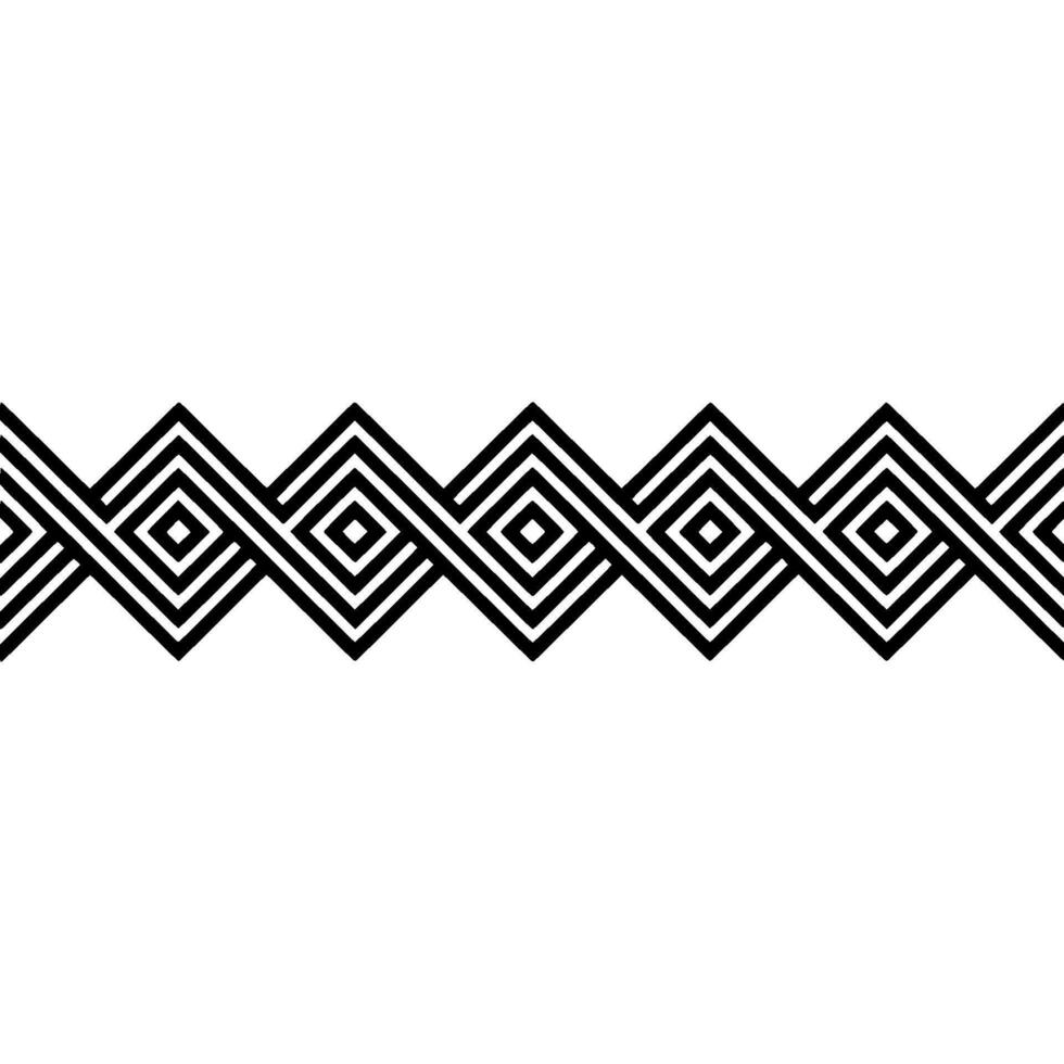 Geometric Wave Border, Minimalist, Zigzag vector