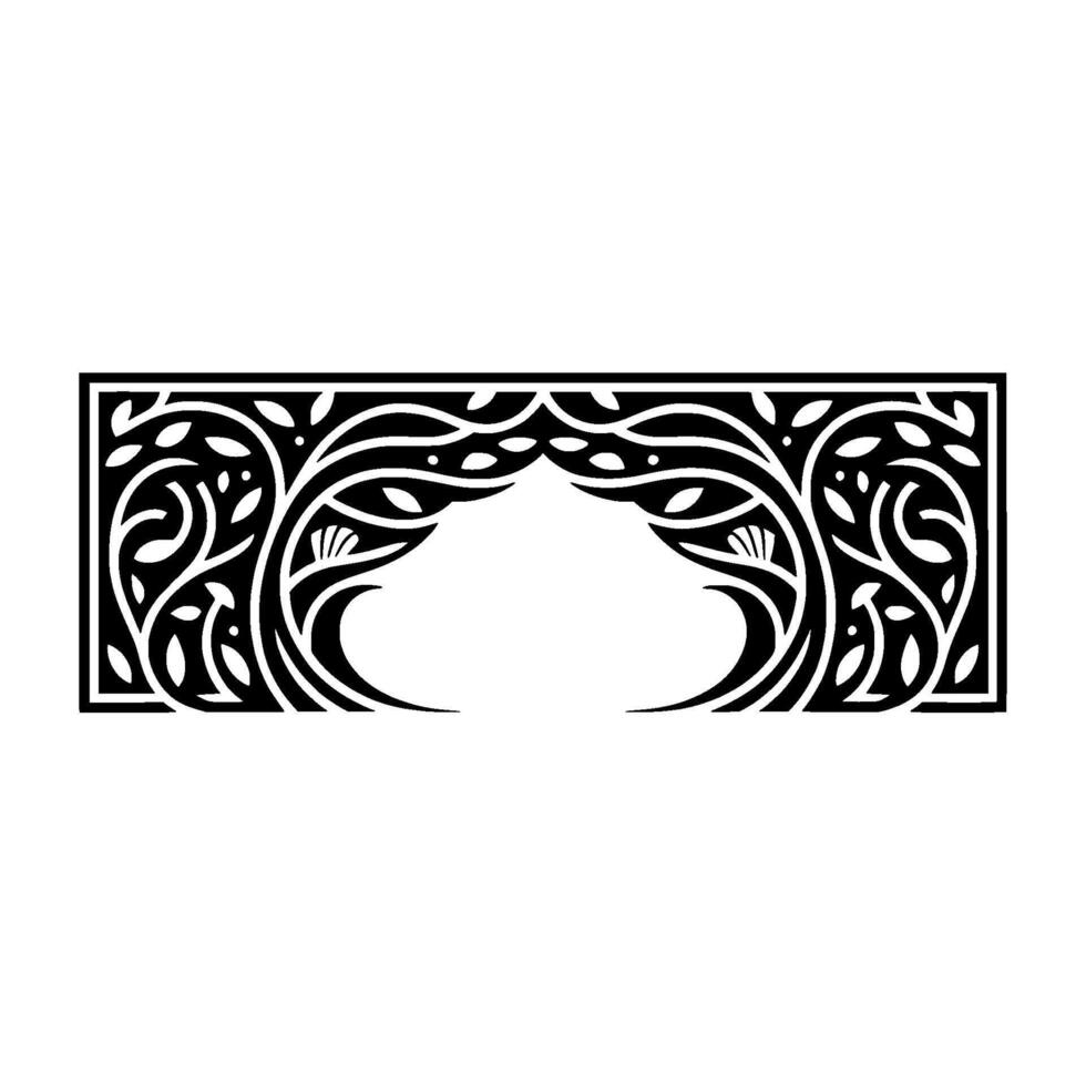 Intricate Black Floral Archway, Vintage vector