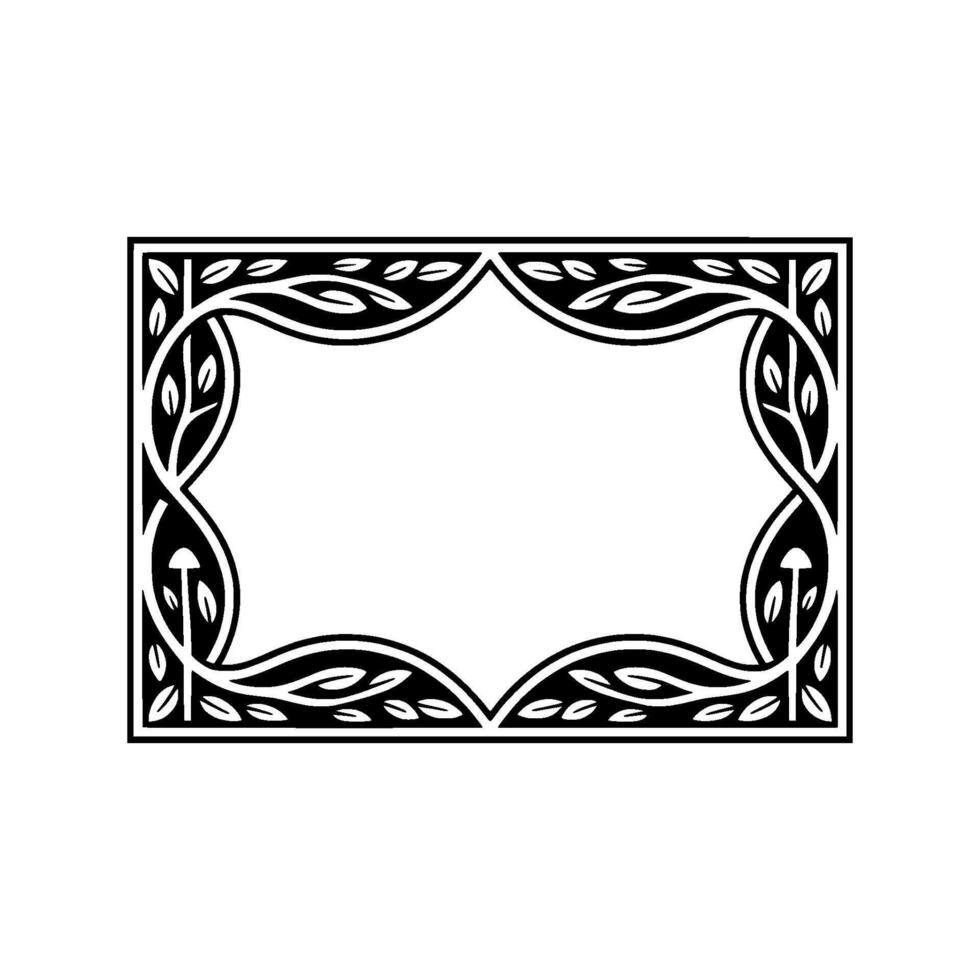 Art Nouveau Botanical Frame, Elegant, Vintage Aesthetic vector