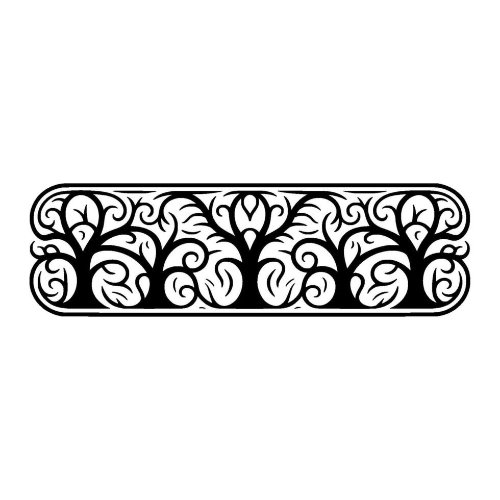 Intricate Ornamental Border, Vintage Element, Floral vector