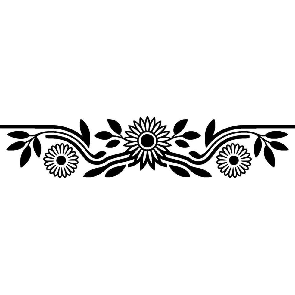 Elegant Floral Border, Vintage, Decorative Element, - Line, Illustration vector