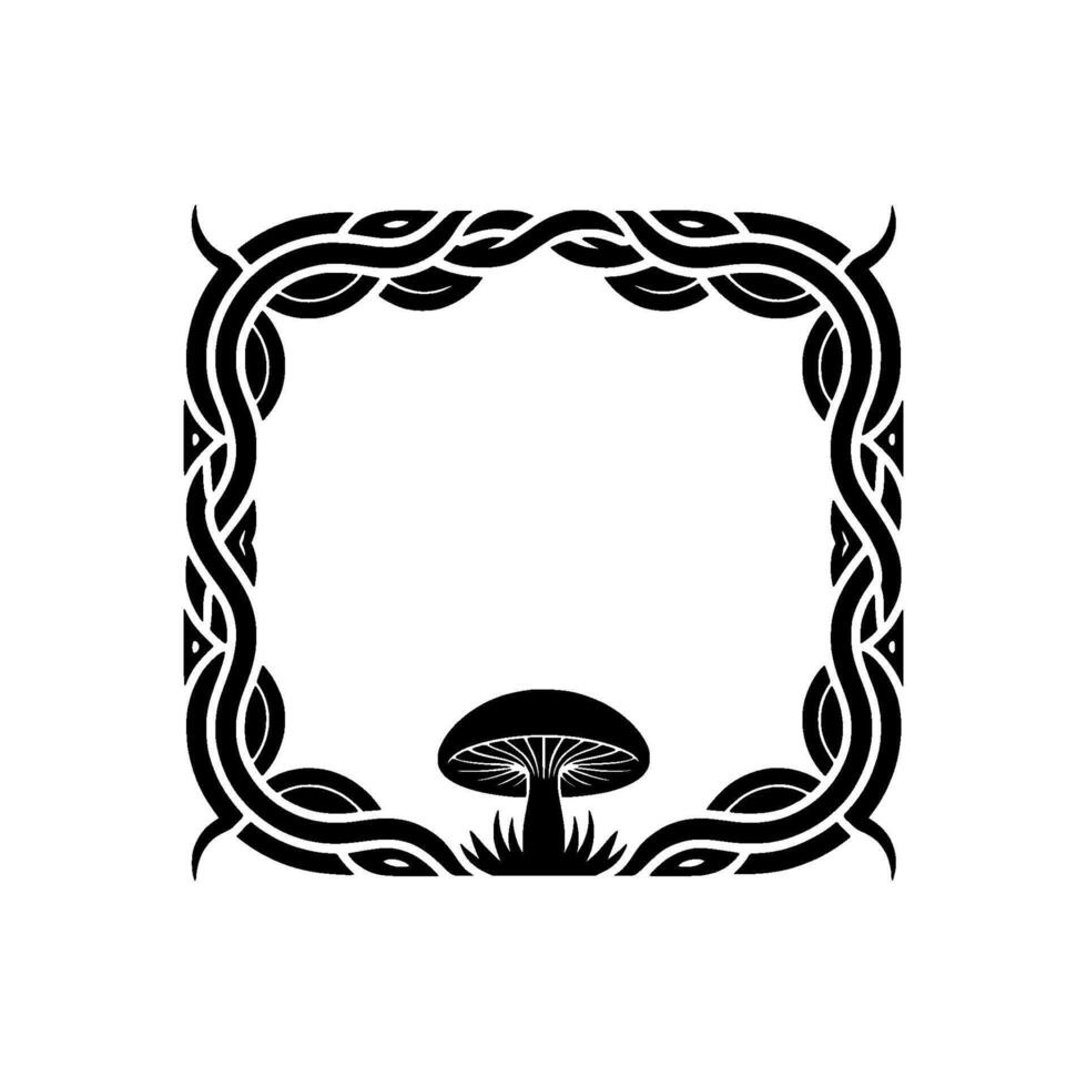 Tribal Mushroom Frame Celtic Inspired vector