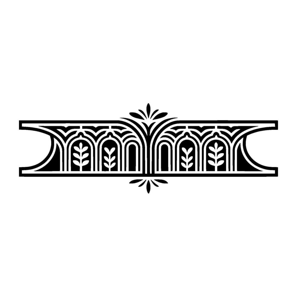 Art Deco Botanical Border, Elegant Element, Ornamentation vector