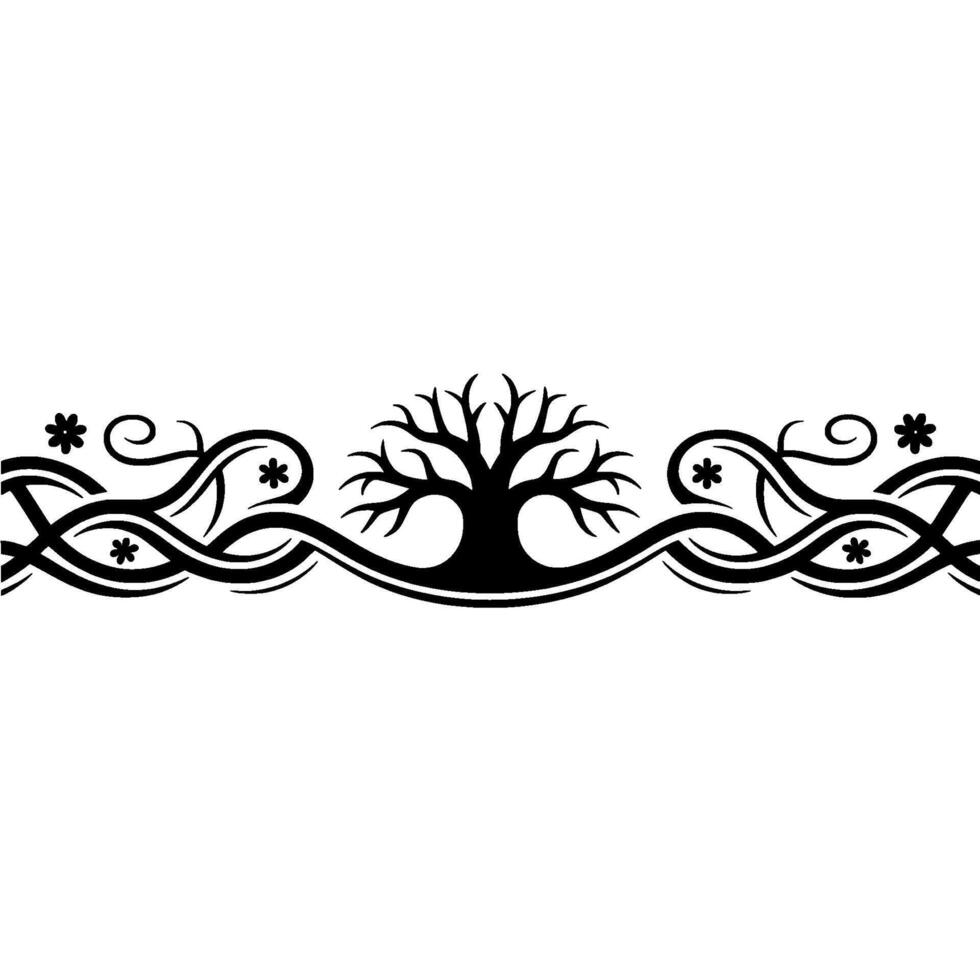 Elegant Tree Border, Celtic, Vintage Motif vector