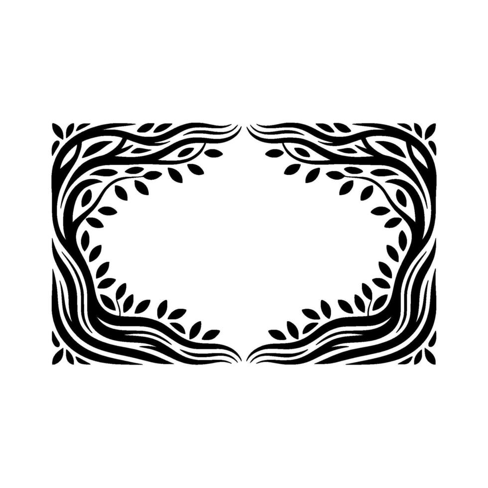 Intricate Branch Frame, Elegant Botanical Border, Branches vector