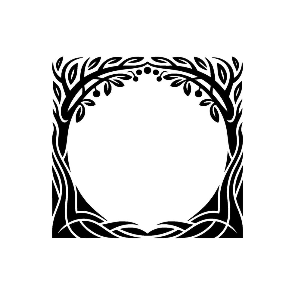 Intricate Tree Frame, Celtic, Minimalist Border vector