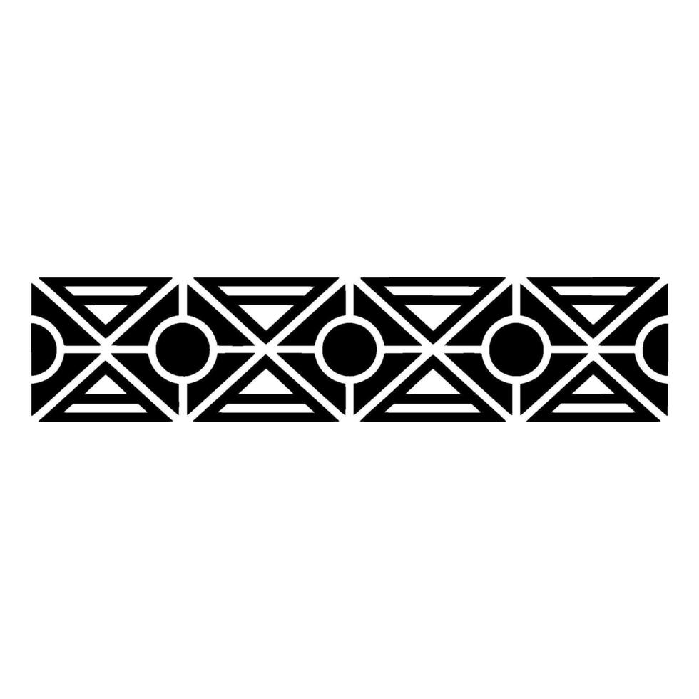 Geometric Deco Border, Minimalist Pattern, Black White, Circles vector