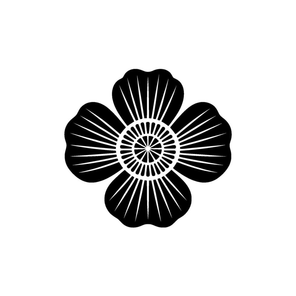 Minimalist Black Flower Emblem, Serene Symmetry vector