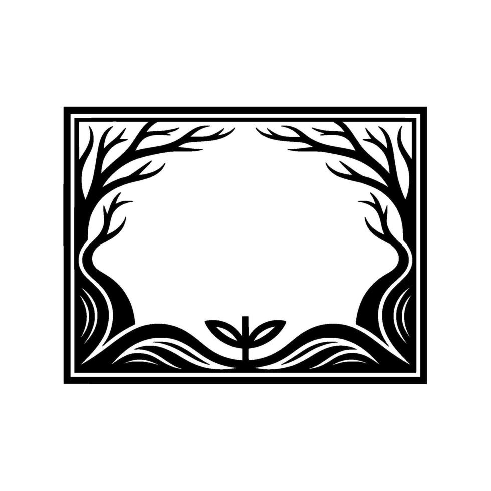 Serene Lotus Frame, Minimalist Botanical vector