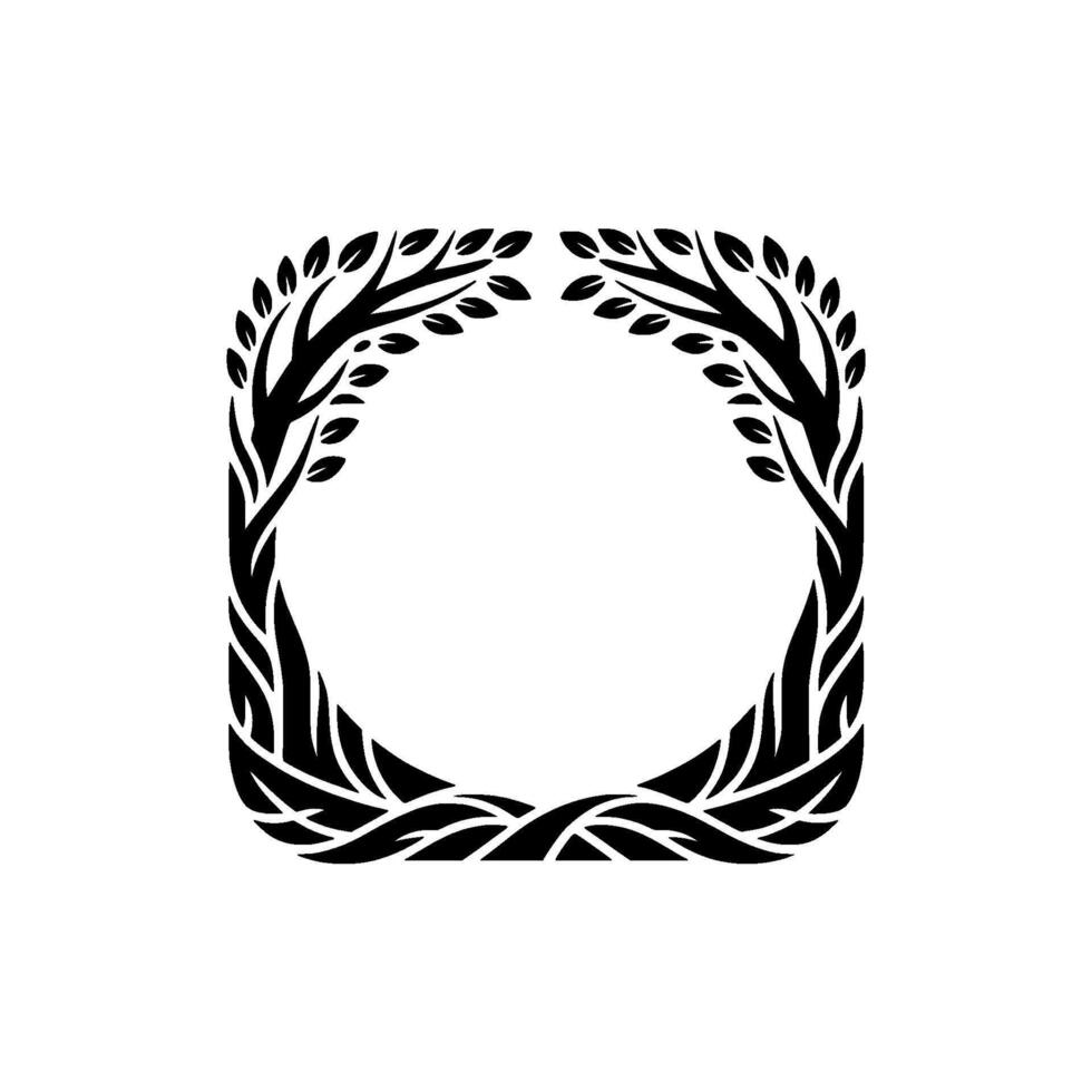 Elegant Wreath, Botanical Frame, Minimalist vector