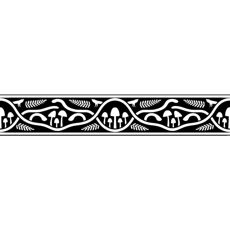 Intricate Celtic Border, Vintage Botanical Motif, Floral vector