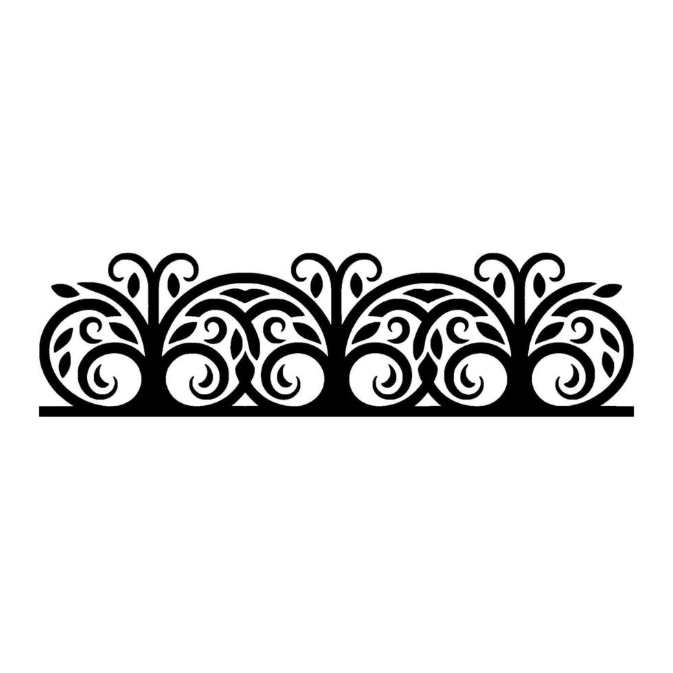 Elegant Black Floral Border, Vintage Element, - Ornament, Scrollwork vector