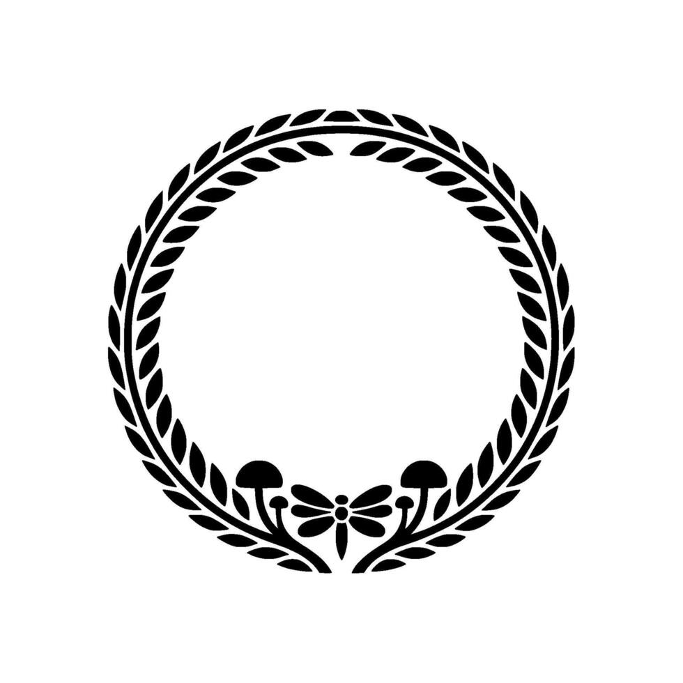 Botanical Circle, Emblemic, Minimalist Frame vector
