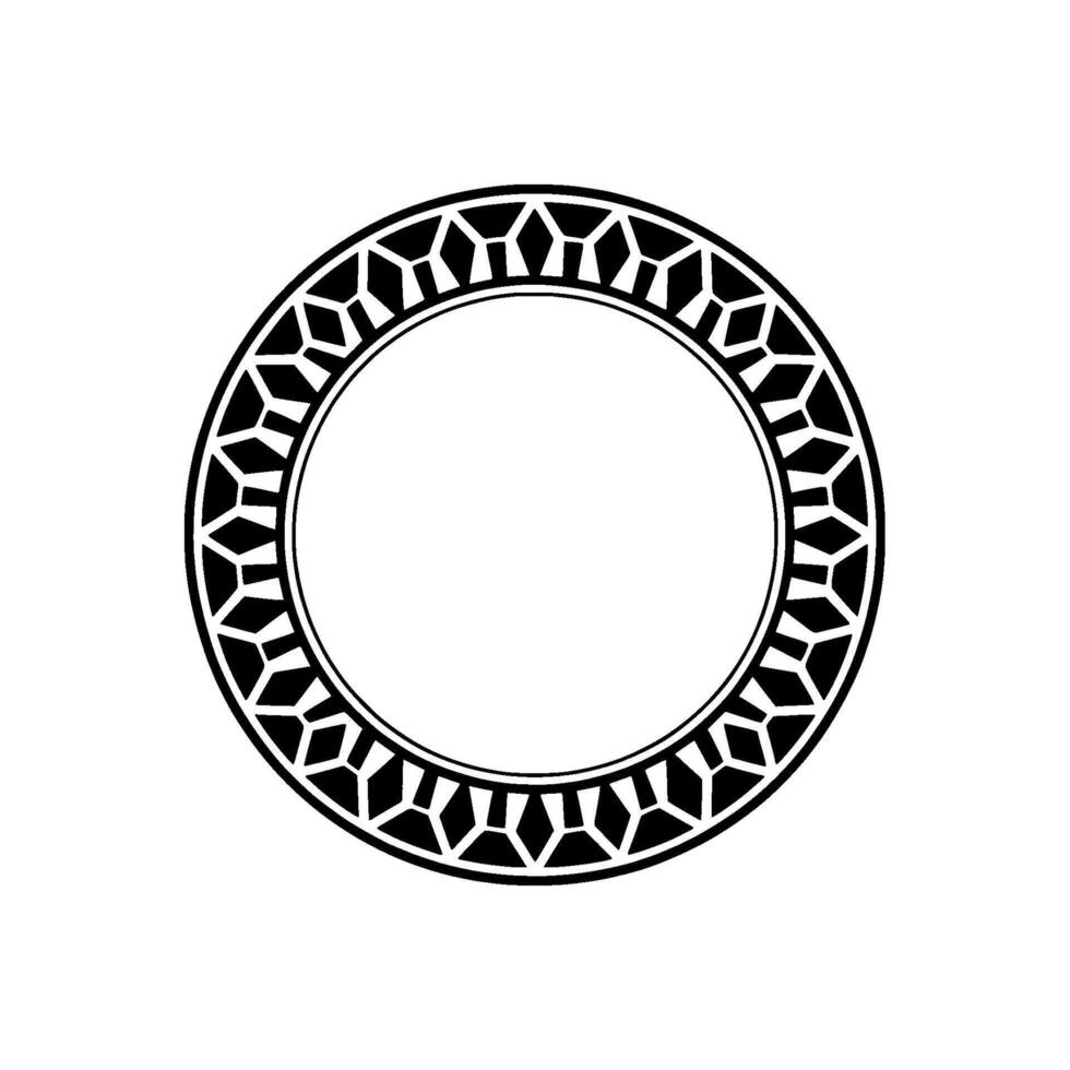 Geometric Circle Frame, Intricate Pattern, Minimalist, Ornament vector