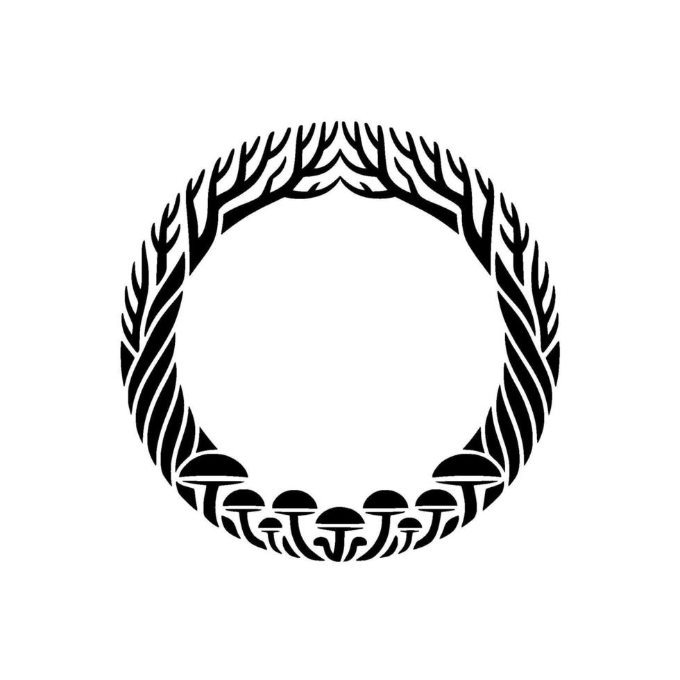 Circular Tribal Ornament, Minimalist, Symbolic Frame vector