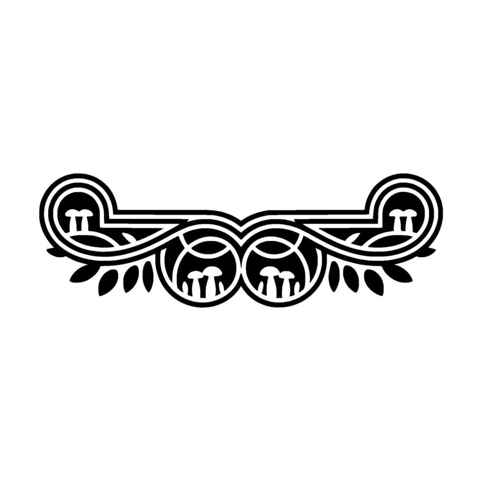Elegant Black Floral Ornament, Vintage Element - Border vector