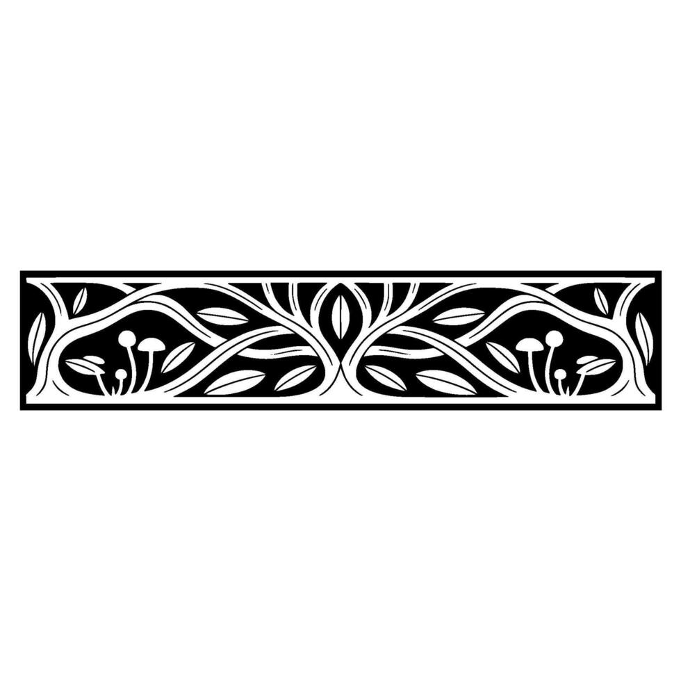 Intricate Forest Border, Art Nouveau Inspired vector