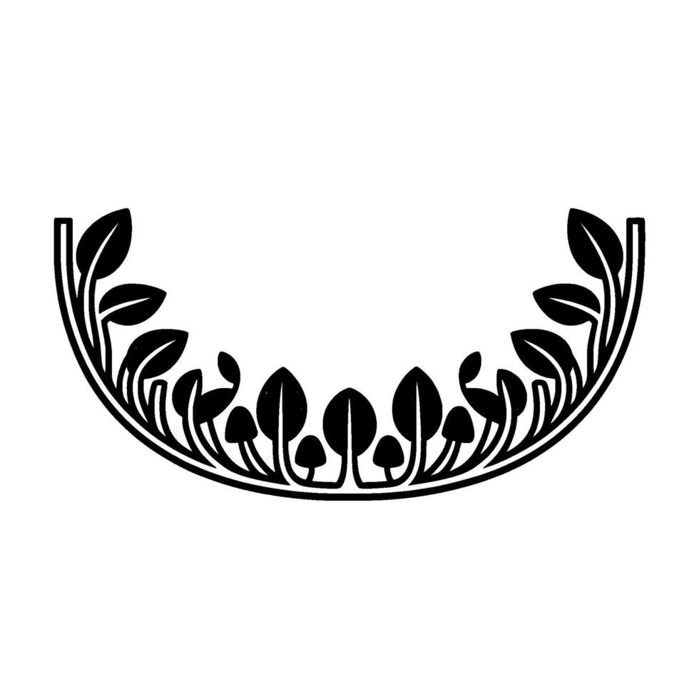 Stylized Leaf Wreath, Minimalist Botanical vector