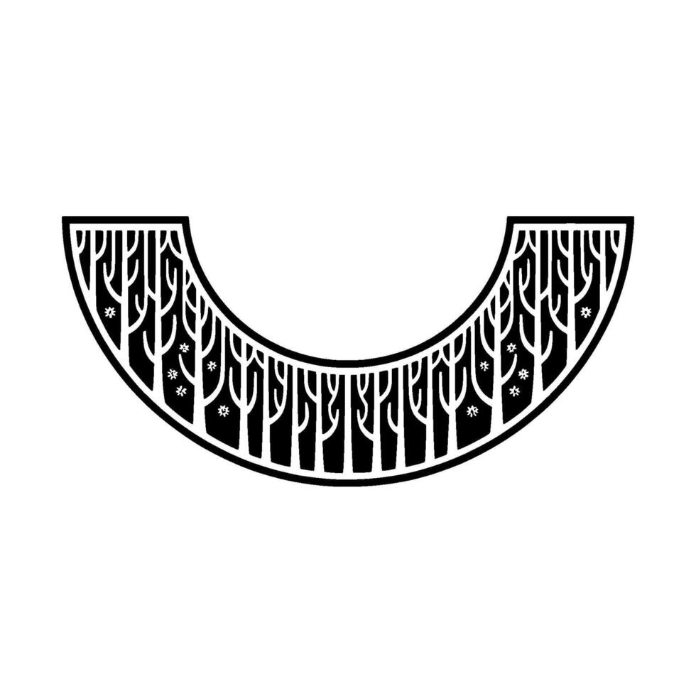 Stylized Crescent Moon with Tree Silhouette vector