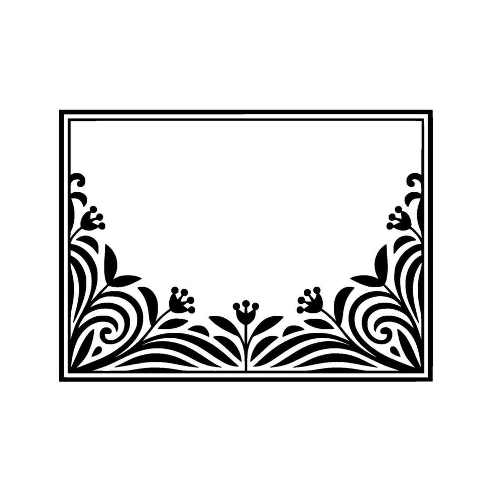 Elegant Floral Frame, Vintage, Decorative Border, Element vector