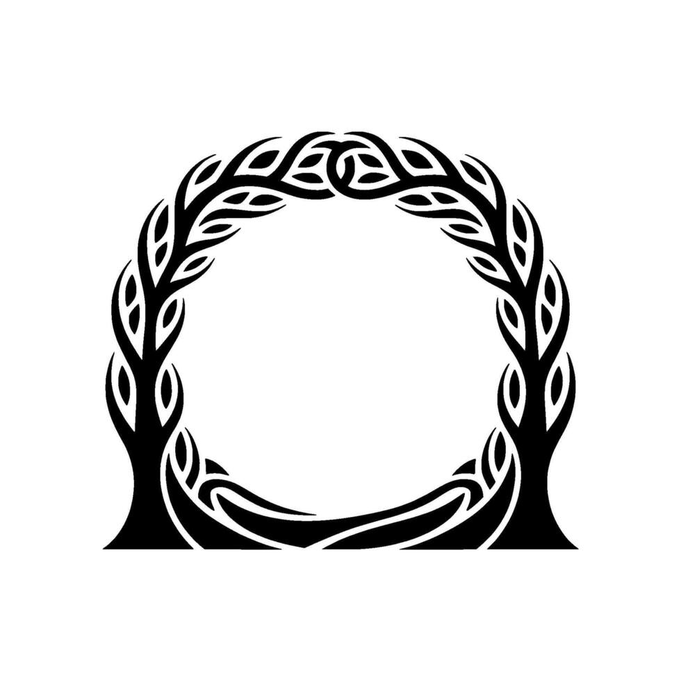 Tribal Branch Frame, Elegant Border, Celtic, Minimalist vector