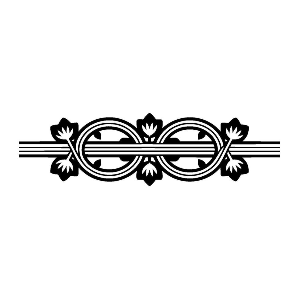 Elegant Art Nouveau Border, Decorative Floral Motif, Ornament vector