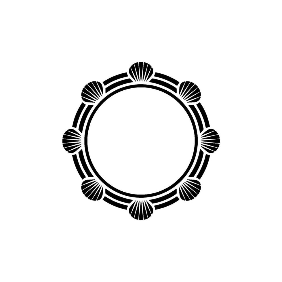 Oceanic Shell Frame, Minimalist vector