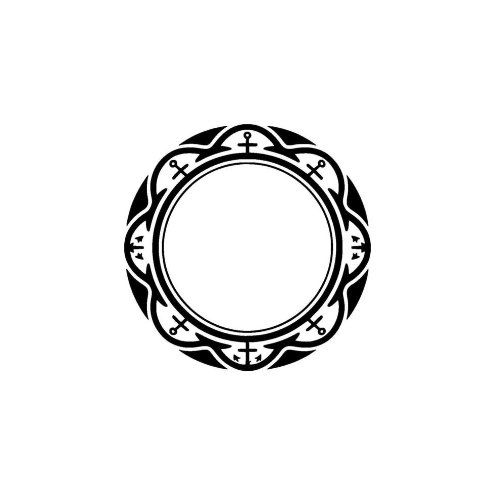 Ancient Circle, Mystical Frame, Ritual Symbol, Dark Elegance vector
