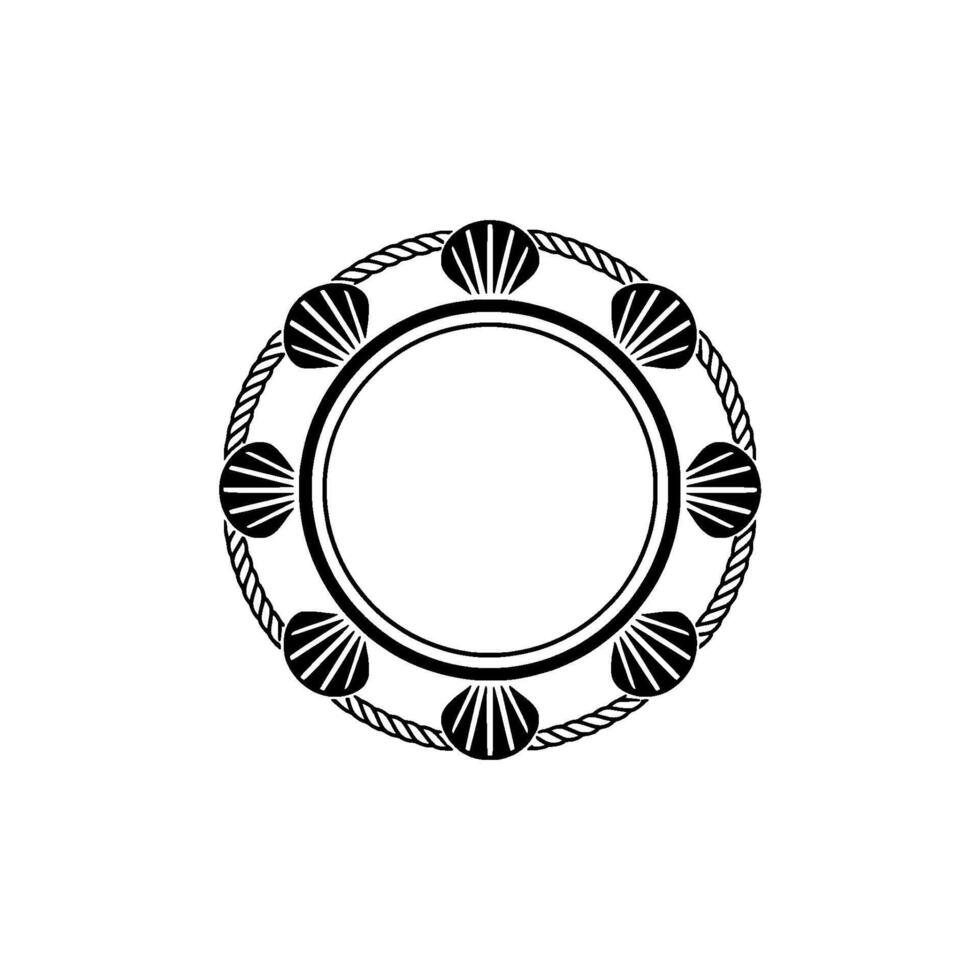 Circular Nautical Emblem, Vintage Style, Decorative Border vector