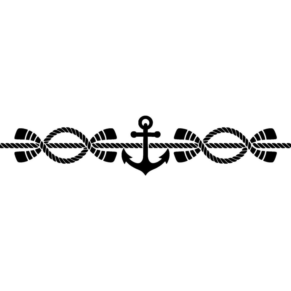 Nautical Anchor Rope Motif, Minimalist vector