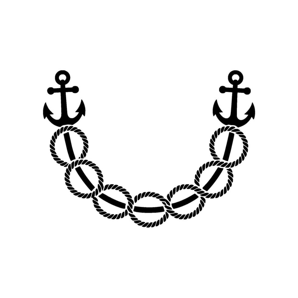 Nautical Chain Anchors and Rope Symbol of Stability vector