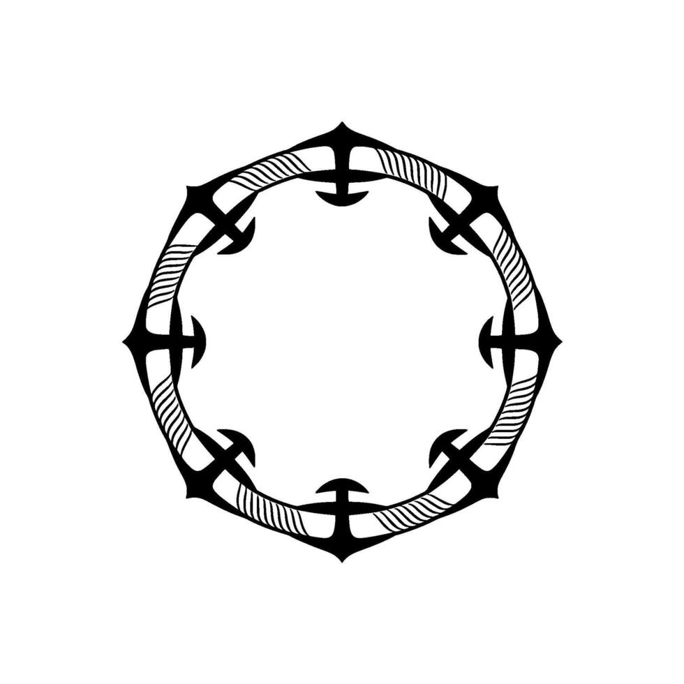 Nautical Circle Frame, Vintage Maritime, Ornament vector