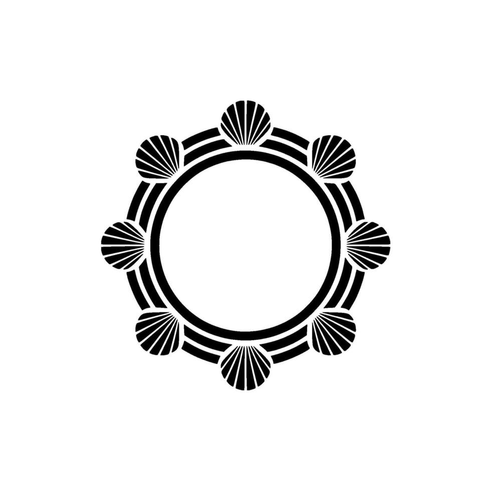 Geometric Seashell Frame, Minimalist, Circular Emblem vector