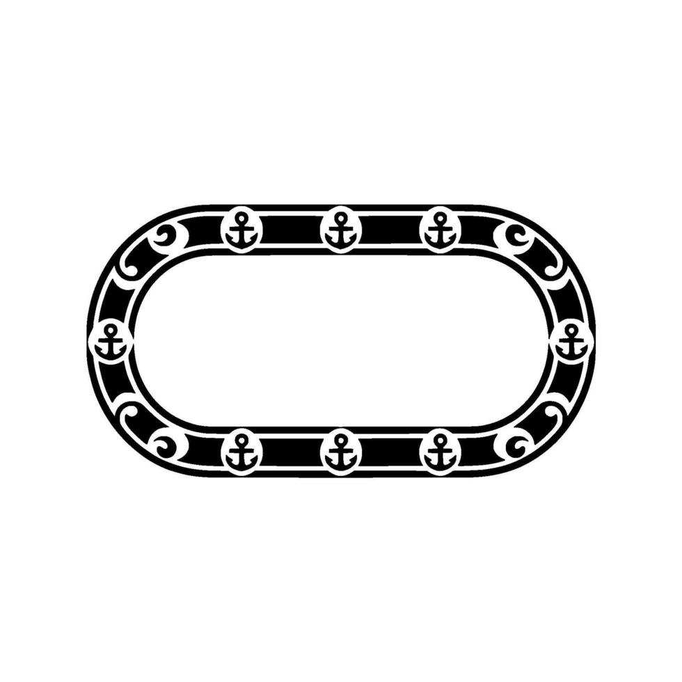 Nautical Oval Frame with Anchors Vintage Maritime vector