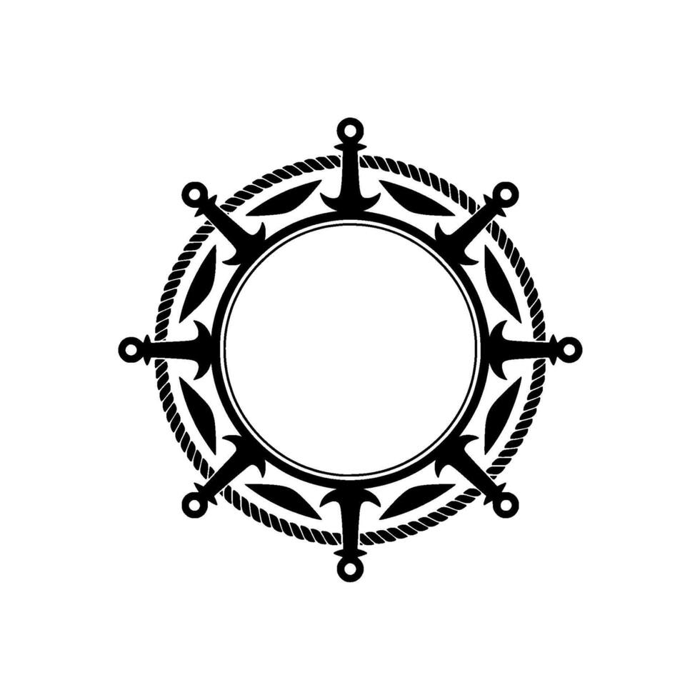 Nautical Circle Emblem, Maritime, Vintage Style vector