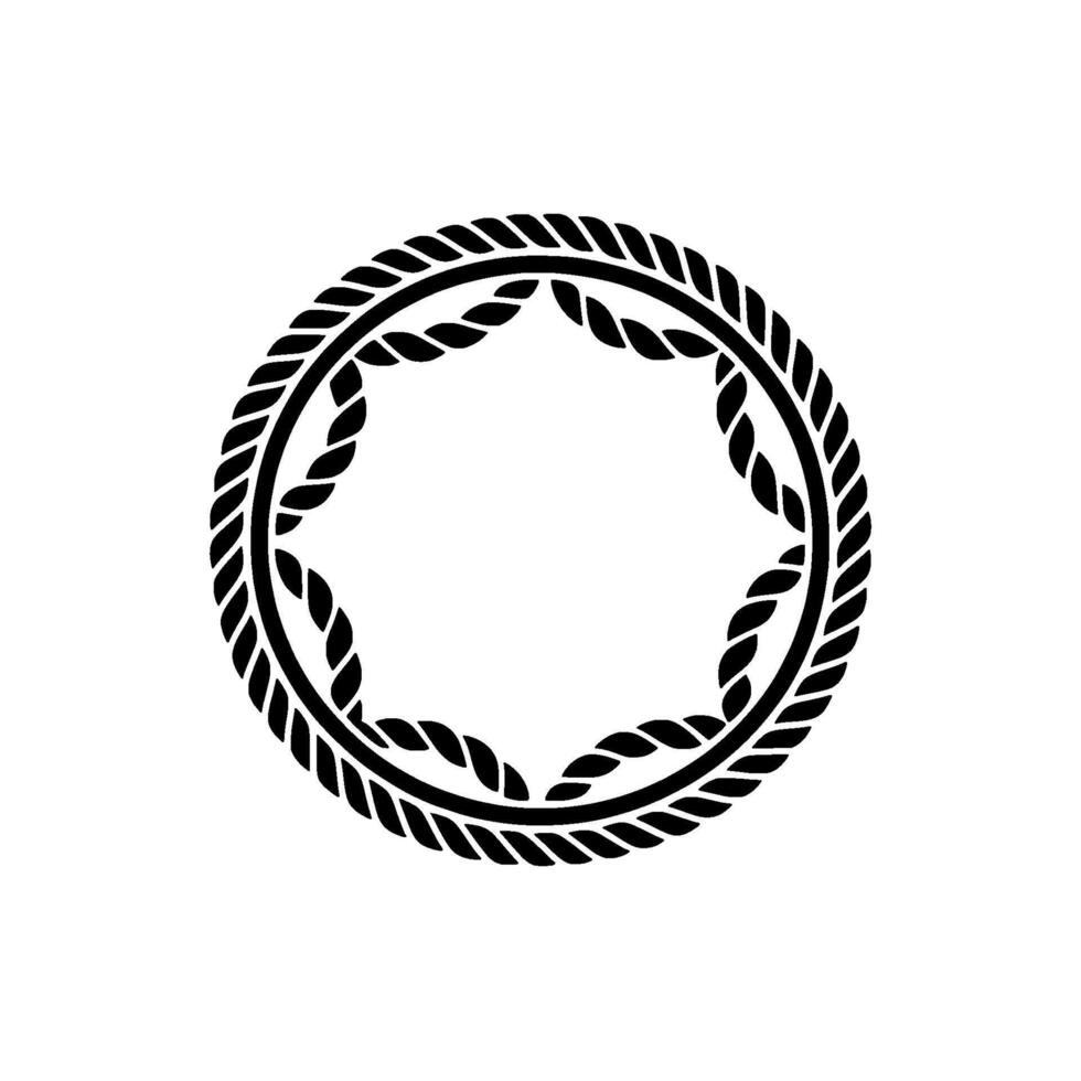Intricate Rope and Leaf Border, Vintage Element vector