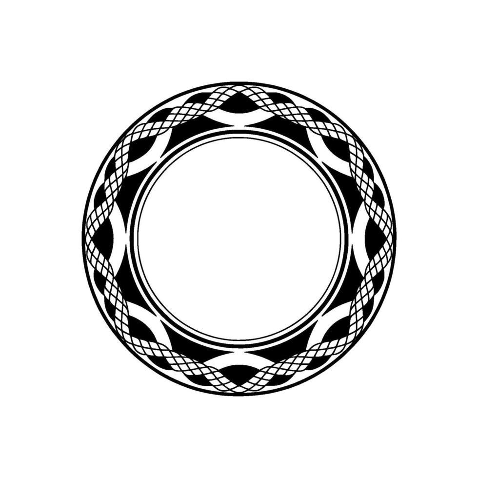 Geometric Celtic Circle, Intricate Pattern, Minimalist vector