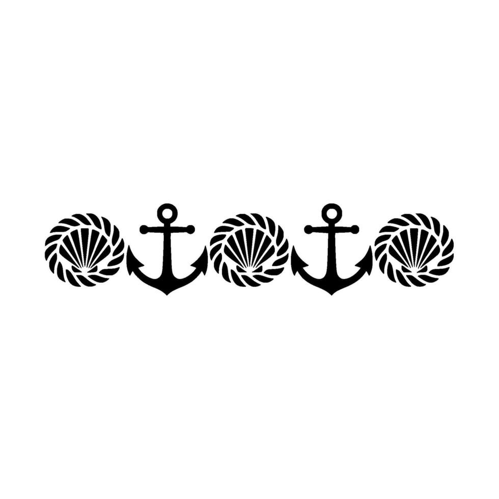 Nautical Rhythm Anchor, Shells, and Steady Voyage vector