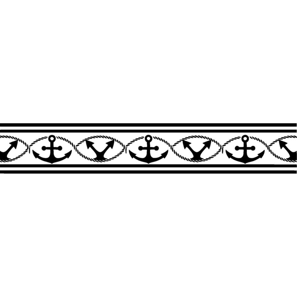 Nautical Anchor Border Classic Maritime vector