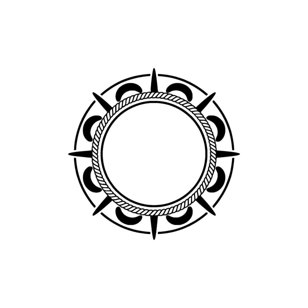 Circular Nautical Emblem, Vintage Style vector