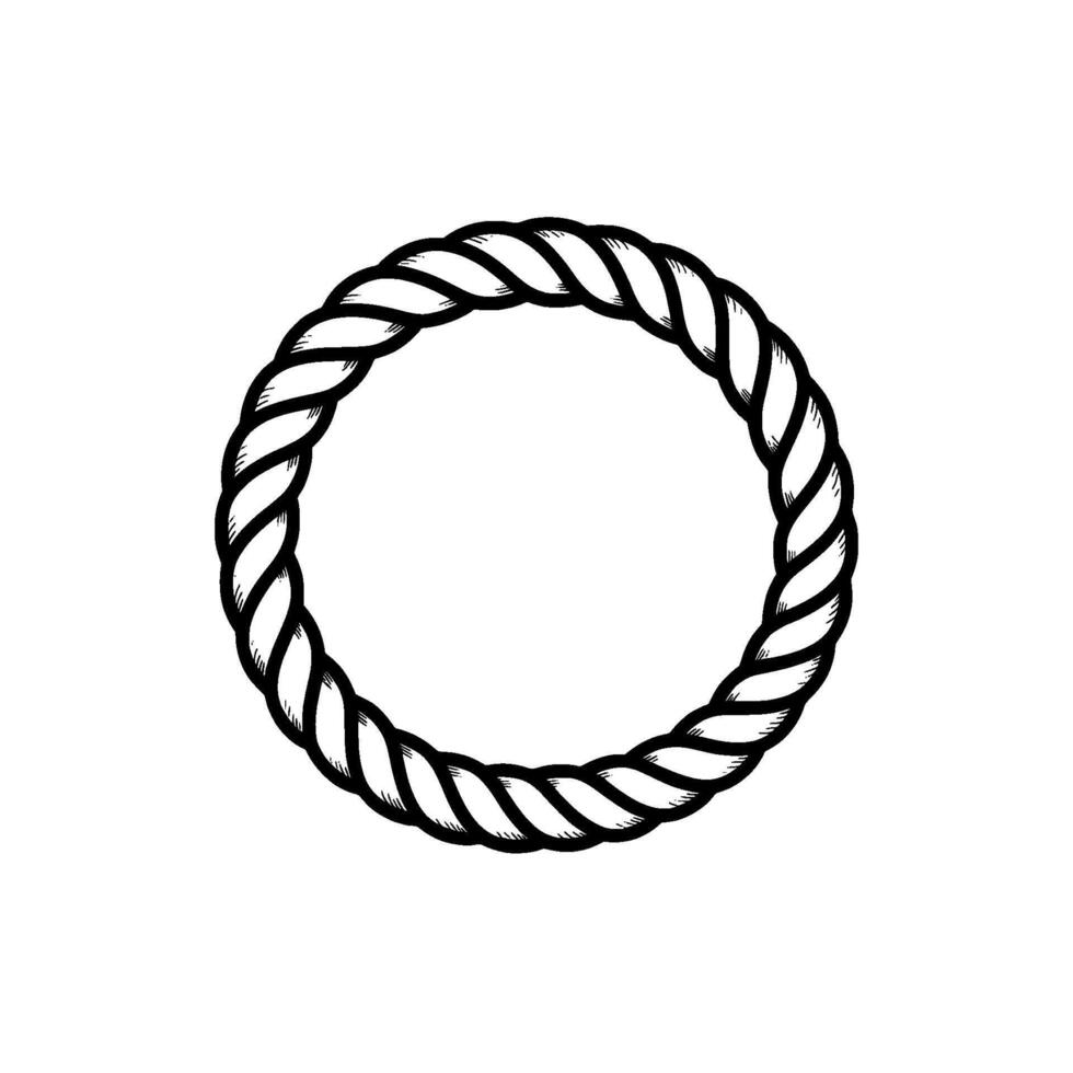 Intricate Rope Circle, Minimalist, Nautical vector