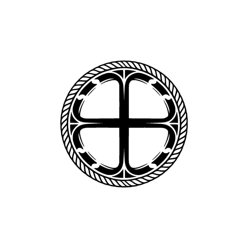 Gothic Circle Emblem, Ancient Symbol, Circular vector