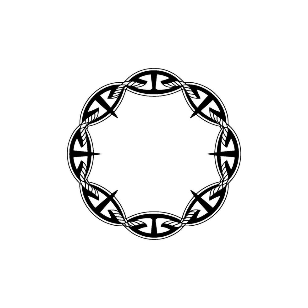 Intricate Celtic Circle, Minimalist, Symbolic Border, Ornamental vector