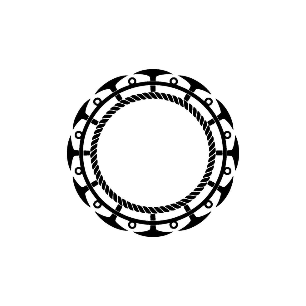 Tribal Circle, Nautical Fusion, Minimalist vector