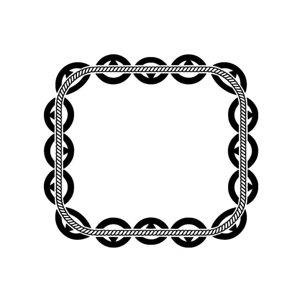 Geometric Rope Frame, Minimalist vector