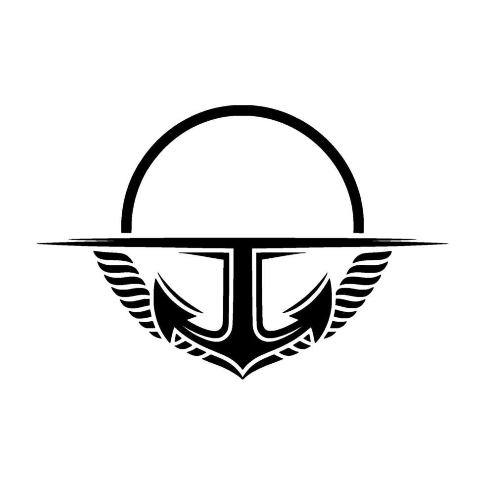 Nautical Emblem Strength, Journey, and Horizon vector