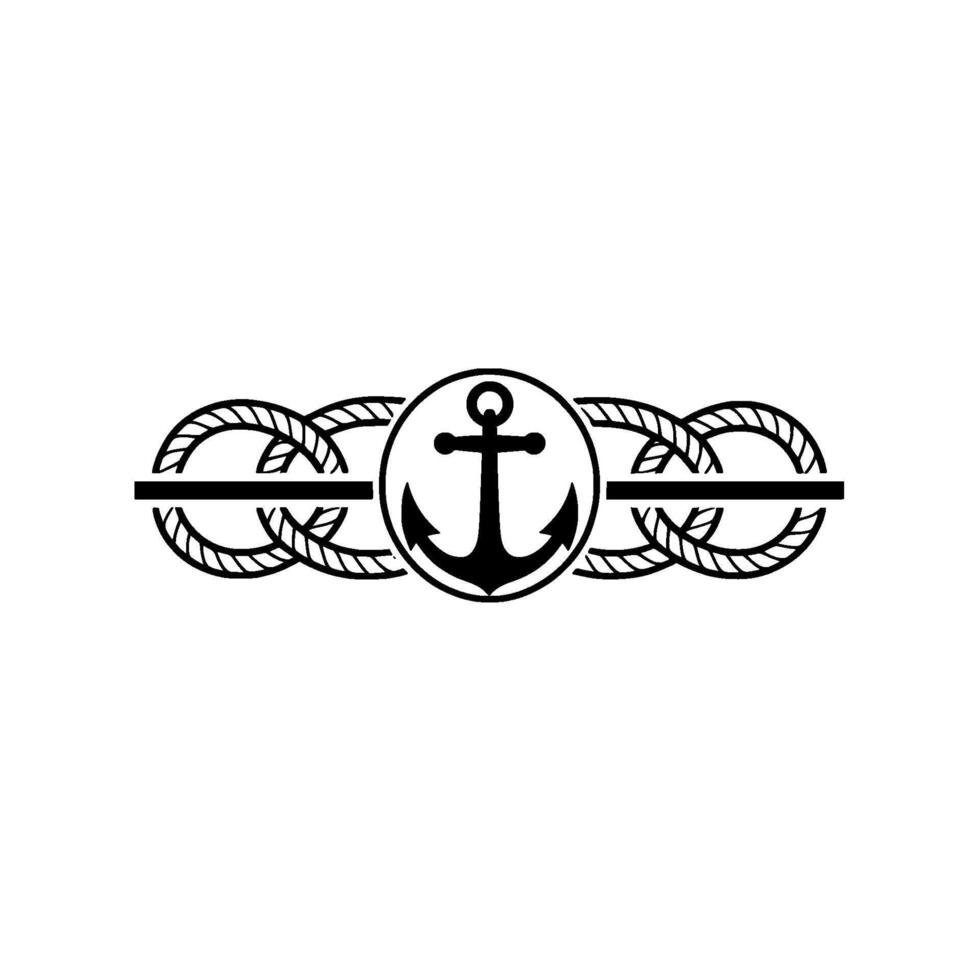 Nautical Anchor Emblem, Vintage Style, Maritime Symbol vector