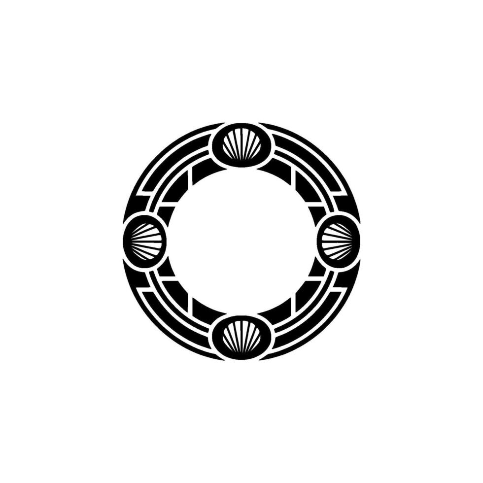 Oceanic Circle Emblem, Tribal, Minimalist Motif vector