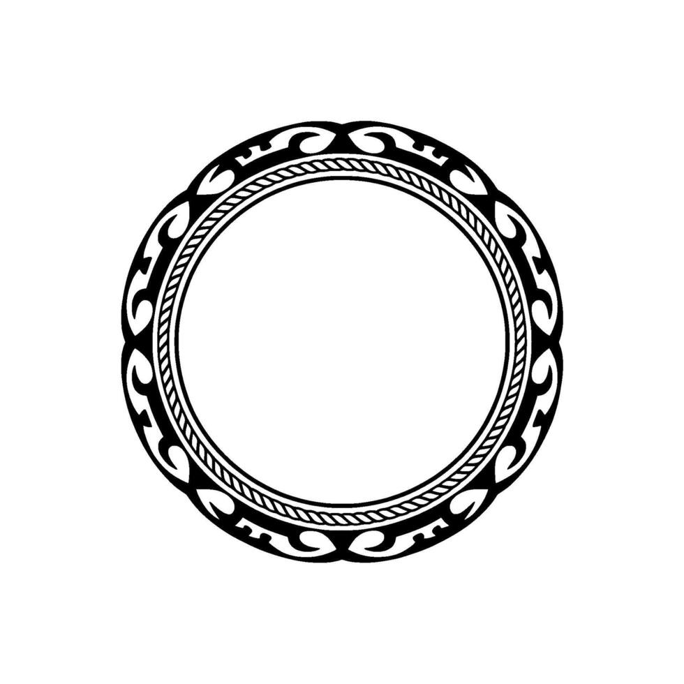 Intricate Tribal Circle Frame, Vintage Style - Pattern vector